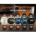 2020 Relojes OLEVS Relojes OLEVS para hombres Reloj de pulsera de cuero PU minimalista deportivo de moda Reloj de negocios con fecha Reloj de cuarzo analógico